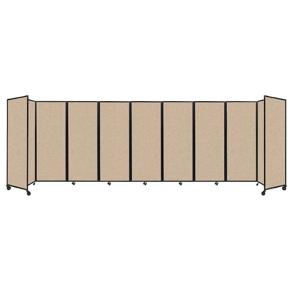 Room Divider 360 Folding Portable Partition 25' x 7'6" Beige Fabric